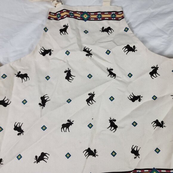 Kay Dee Designs Moose Themed Cotton Apron Made In The USA Cooking Outdoors - Picture 5 of 5